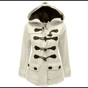 Size L WHITE TOGGLE JACKET w buttons and snaps